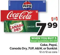 Weis Markets Coke, Pepsi, Canada Dry, 7UP, A & W, or Sunkist offer