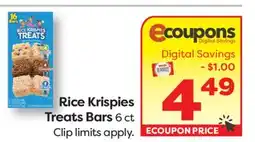 Weis Markets Rice Krispies Treats Bars offer