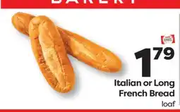 Weis Markets Italian or Long French Bread offer