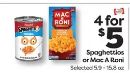 Weis Markets Spaghettios or Mac A Roni offer