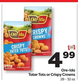 Weis Markets Ore-Ida Tater Tots or Crispy Crowns offer