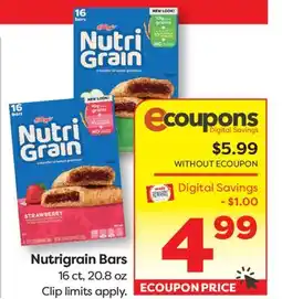 Weis Markets Nutrigrain Bars offer