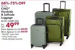 Boscov's CIAO Hardside & Softside Luggage offer