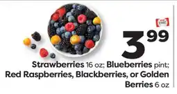 Weis Markets Strawberries 16 oz Blueberries pint Red Raspberries, Blackberries, or Golden Berries 6 oz offer
