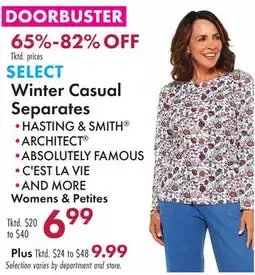Boscov's SELECT Winter Casual Separates offer