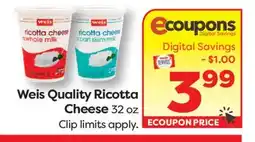 Weis Markets Weis Quality Ricotta Cheese offer