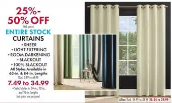 Boscov's ENTIRE STOCK CURTAINS offer