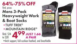 Boscov's Mens 3-Pack Heavyweight Work & Boot Socks offer