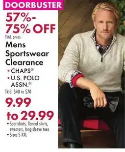 Boscov's Mens Sportswear Clearance offer