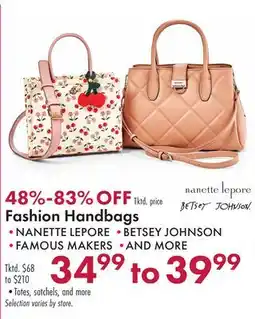 Boscov's Fashion Handbags offer
