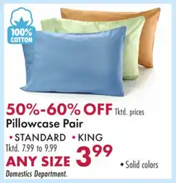 Boscov's Pillowcase Pair offer