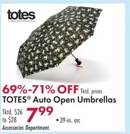 Boscov's TOTES Auto Open Umbrellas offer