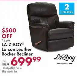 Boscov's LA-Z-BOY Larson Leather Rocker Recliner offer