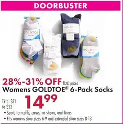 Boscov's Womens GOLDTOE 6-Pack Socks offer