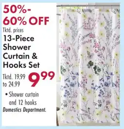Boscov's 13-Piece Shower Curtain & Hooks Set offer
