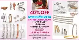 Boscov's NOVA STAR Lab Grown Diamond Jewelry offer