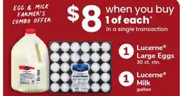 ACME Lucerne Large Eggs 30 ct. ctn. Lucerne Milk gallon offer