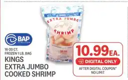 Kings Food Markets KINGS EXTRA JUMBO COOKED SHRIMP offer