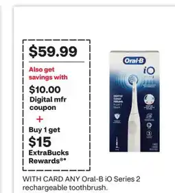 CVS ANY Oral-B iO Series 2 rechargeable toothbrush offer
