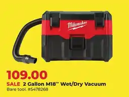 Runnings Milwaukee 2 Gallon M18 Wet/Dry Vacuum offer