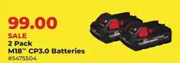Runnings 2 Pack M18 CP3.0 Batteries offer