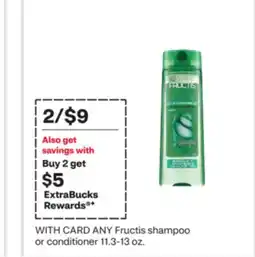 CVS ANY Fructis shampoo or conditioner offer
