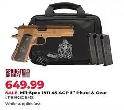 Runnings Mil-Spec 1911 45 ACP 5 Pistol & Gear offer