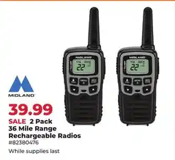 Runnings 2 Pack 36 Mile Range Rechargeable Radios offer