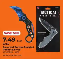 Runnings Assorted Spring Assisted Pocket Knives offer