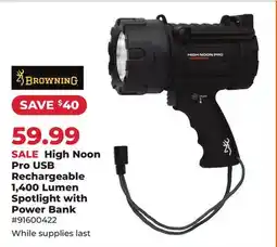 Runnings High Noon Pro USB Rechargeable 1,400 Lumen Spotlight with Power Bank offer