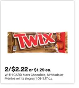 CVS Mars Chocolate, Airheads or Mentos mints singles offer