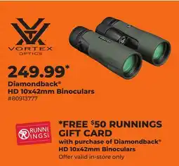 Runnings Diamondback HD 10x42mm Binoculars offer