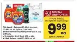 Safeway Tide Laundry Detergent, Bounce, Downy offer