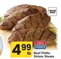 Safeway Beef Petite Sirloin Steaks offer