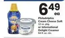 Safeway Philadelphia Cream Cheese Soft or International Delight Creamer offer
