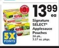 Safeway Signature SELECT Applesauce Pouches offer