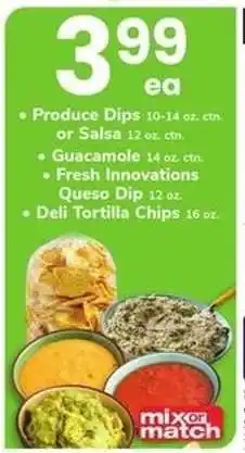 Safeway Mix or Match Dips and Chips offer