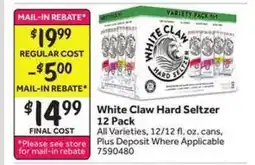 Stop&Shop White Claw Hard Seltzer 12 Pack offer