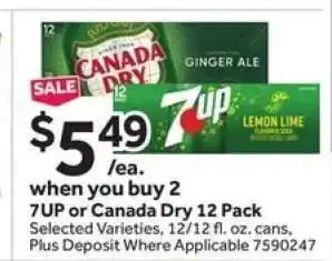 Stop&Shop 7UP or Canada Dry 12 Pack offer