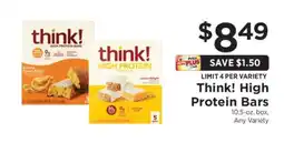 ShopRite Think! High Protein Bars offer