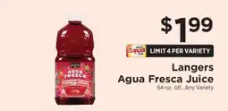 ShopRite Langers Agua Fresca Juice offer