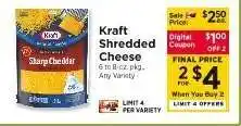 ShopRite Kraft Shredded Cheese offer