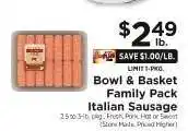 ShopRite Bowl & Basket Family Pack Italian Sausage offer