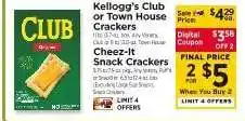 ShopRite Kellogg's Club or Town House Crackers offer
