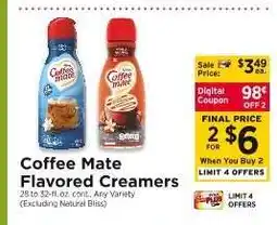ShopRite Coffee Mate Flavored Creamers offer