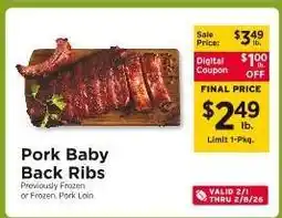 ShopRite Pork Baby Back Ribs offer