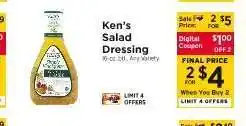 ShopRite Ken's Salad Dressing offer