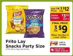 ShopRite Frito Lay Snacks Party Size offer