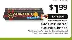 ShopRite Cracker Barrel Chunk Cheese offer