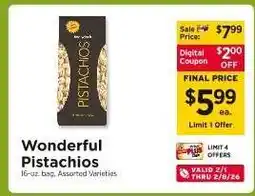 ShopRite Wonderful Pistachios offer